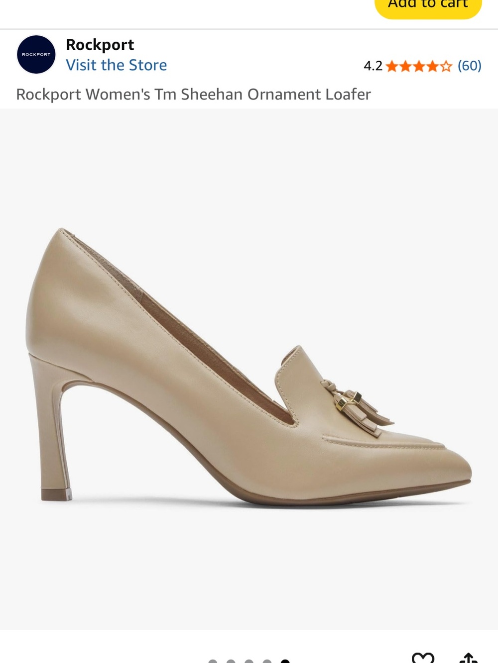 Rockport Taupe Pointed-Toe Tassel Loafer Pump - Picture 5 of 5